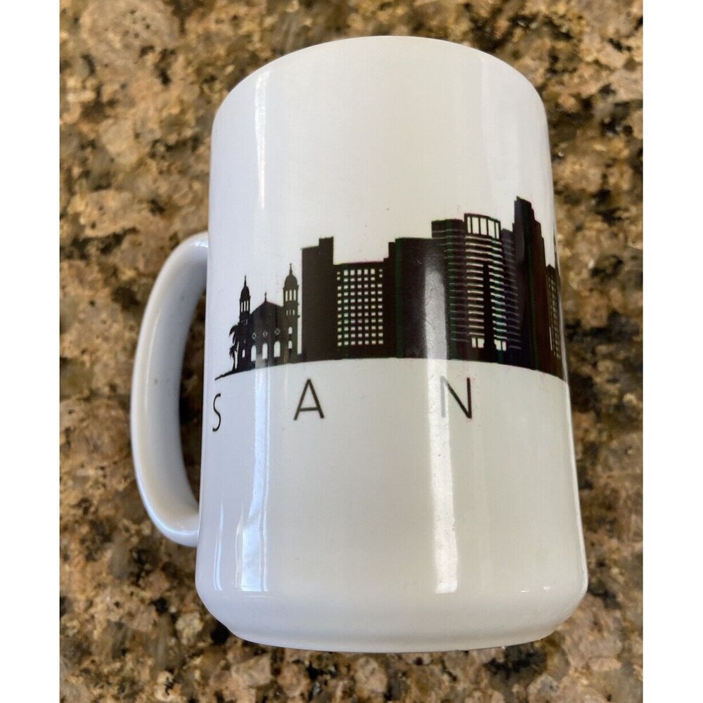 Vintage Large San Jose CA Cityscape Downtwon High End Coffee Mug RARE